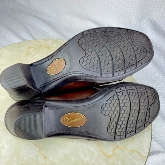 Earth Origins Mules Women Size 9 Brown Burnished Leather Open Back Slip On Shoes - Picture 11 of 11